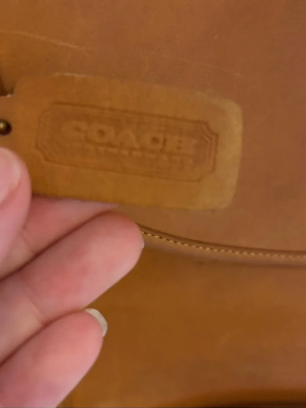 Coach Tan Leather Briefcase with Top Handle